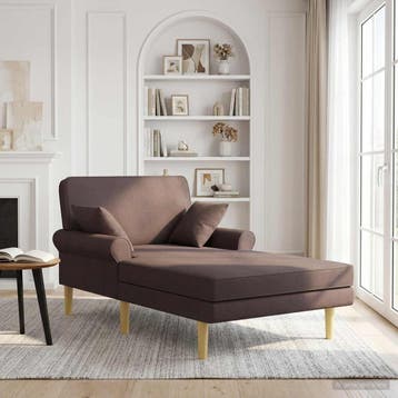 vidaXL Chaise longue Donkerbruin Stof, Verzenden, Nieuw