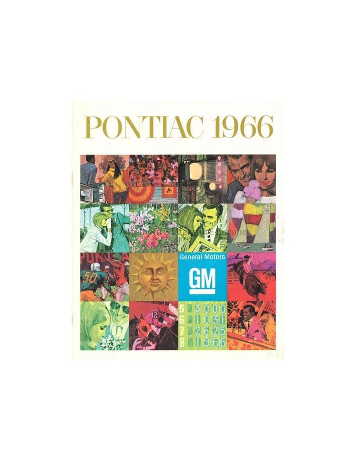 1966 PONTIAC PROGRAMMA BROCHURE ENGELS, Boeken, Auto's | Folders en Tijdschriften