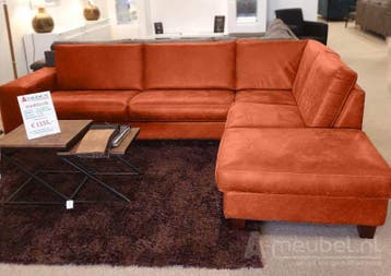 Hoekbank Maassluis - hoekbanken - Oranje, Huis en Inrichting, Nieuw, 150 cm of meer, Stof, 200 tot 250 cm