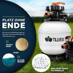 Tillvex® Zandfilter - Zandfilterpomp - 13200L/u - Wit, Tuin en Terras, Zwembad-toebehoren, Verzenden, Zo goed als nieuw