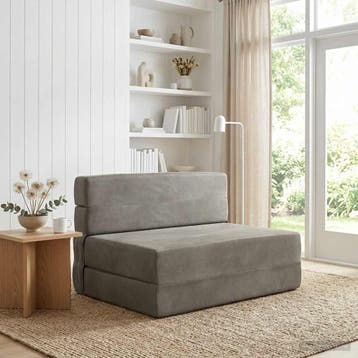vidaXL Vouwbare Bankbed Lichtgrijs 70 x 80 x 60 cm Stof, Huis en Inrichting, Verzenden, Nieuw, Stof, Minder dan 150 cm