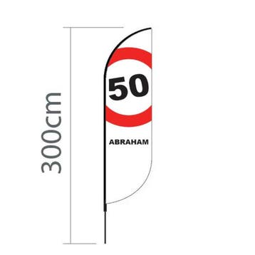 Proflag Beachflag Convex S-60 x 240 cm - Abraham 50 Jaar..., Ophalen of Verzenden, Nieuw