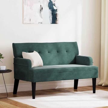 vidaXL Chesterfield Bank Donkergroen 112 x 65,5 x 75 cm, Verzenden, Nieuw, Stof, Minder dan 150 cm