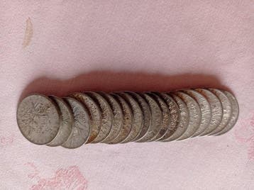 Frankrijk. 5 Francs Semeuse (lot de 18 monnaies en argent)