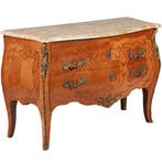 Grote louis XV  stijl commode ca 1890 rijkelijk ingelegd en, Ophalen of Verzenden
