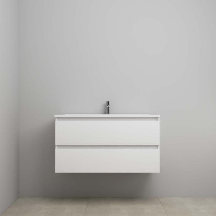 On-Line Onderkast - 100 cm - Voorgemonteerd - Acryl Wastafel, Huis en Inrichting, Badkamer | Badkamermeubels, Nieuw, Ophalen of Verzenden