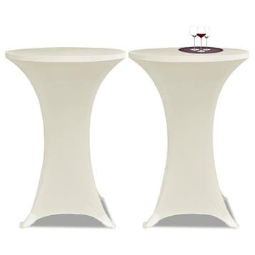 vidaXL Statafelhoes Stretch Ø70cm Crème (2 stuks), Tuin en Terras, Verzenden, Nieuw