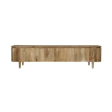 Tv-meubel Mangohout Ovalis 210 cm, Verzenden, Nieuw, Overige houtsoorten, Industriële meubels