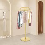 Rond Kledingrek 360° Draaibaar – Vrijstaand Metaal en Hout, Verzenden, Nieuw
