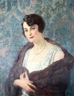 Paul Jean Gervais (1859-1944) - Portrait de Madame X, Antiek en Kunst, Kunst | Schilderijen | Klassiek