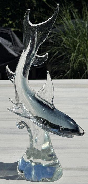 sculptuur, Hai - 40 cm - Murano-glas - 40 c, Antiek en Kunst