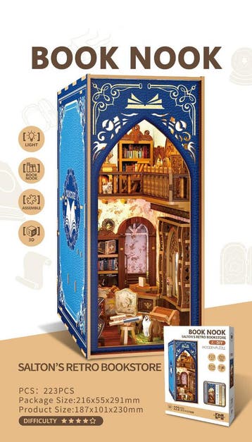 PlayfulMario BookNook Salton Bookstore met verlichting Mo..., Verzenden, Nieuw
