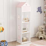 Kinderkast Leksand open kast 140x40x35 cm wit en roze [en.ca, Kinderen en Baby's, Verzenden, Nieuw