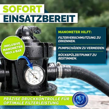 Zandfilterpomp - Zandfilter voor zwembad - Tot 50000L - Blau, Verzenden, Zo goed als nieuw