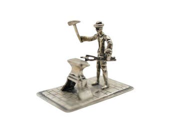 Figuur - Silver Miniature – Farrier at Work - .835 zilver
