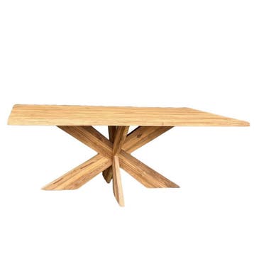 Robuuste teakhouten tafel - kies uit 11 unieke poten!, Huis en Inrichting, Tafels | Eettafels, Teakhout, Vijf personen of meer