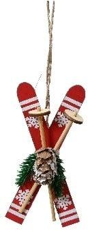 Hanger Houten Skies Rood met Wit 8 cm per stuk, Hobby en Vrije tijd, Ophalen of Verzenden, Nieuw