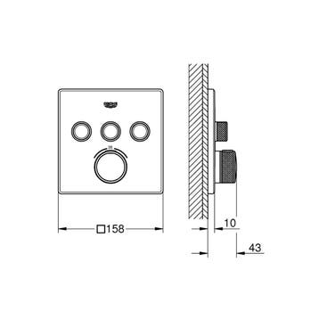 Inbouwkraan Grohe Grohtherm Smart Control Thermostaatkraan, Ophalen of Verzenden, Nieuw