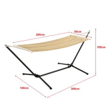 Hangmat Surte met standaard max 120 kg beige [en.casa], Verzenden, Nieuw