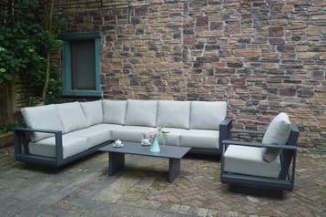 Avellino hoek loungeset 6 delig antraciet aluminium soft, Ophalen of Verzenden, Nieuw, Aluminium
