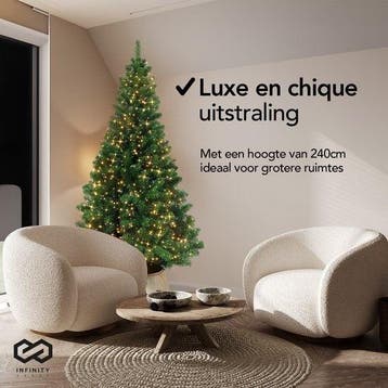 2dekans | Infinity Goods Kunstkerstboom Met LED Verlichting, Ophalen of Verzenden, Zo goed als nieuw