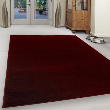 Laagpolig Vloerkleed | Ata | Uni | Rood | 60x100 cm, Verzenden, Nieuw