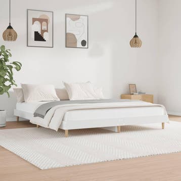 vidaXL Bedframe massief hout wit 200x200 cm, Verzenden, Wit, Overige maten, 200 cm