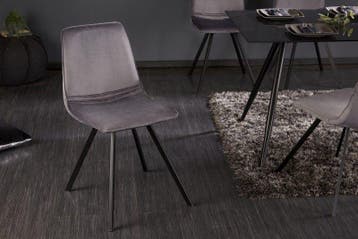 Retro stoel AMSTERDAM CHAIR donkergrijs fluweel design, Huis en Inrichting, Stoelen, Ophalen of Verzenden, Nieuw