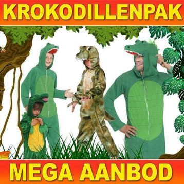 Krokodillenpak - Krokodillen kostuums volwassenen & kind, Ophalen of Verzenden, Nieuw