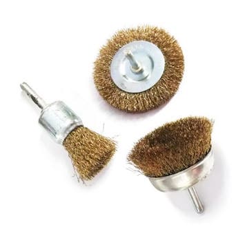 Set van 3 metaalborstels (6.35 mm as) voor boormachine, Ophalen of Verzenden, Nieuw