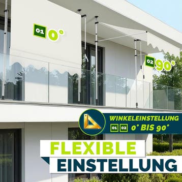 Klemluifel - Balkon luifel - Verticale luifel - 400 cm - Bei, Tuin en Terras, Verzenden, Zo goed als nieuw