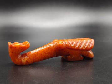 Oude Serpentine Group Dragon Fibula - Hoogte: 78.63 mm -