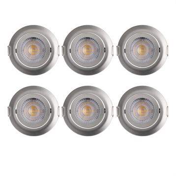 LED Inbouwspots Krog 6 stuks Nikkel Dimbaar (Interieur), Verzenden, Nieuw