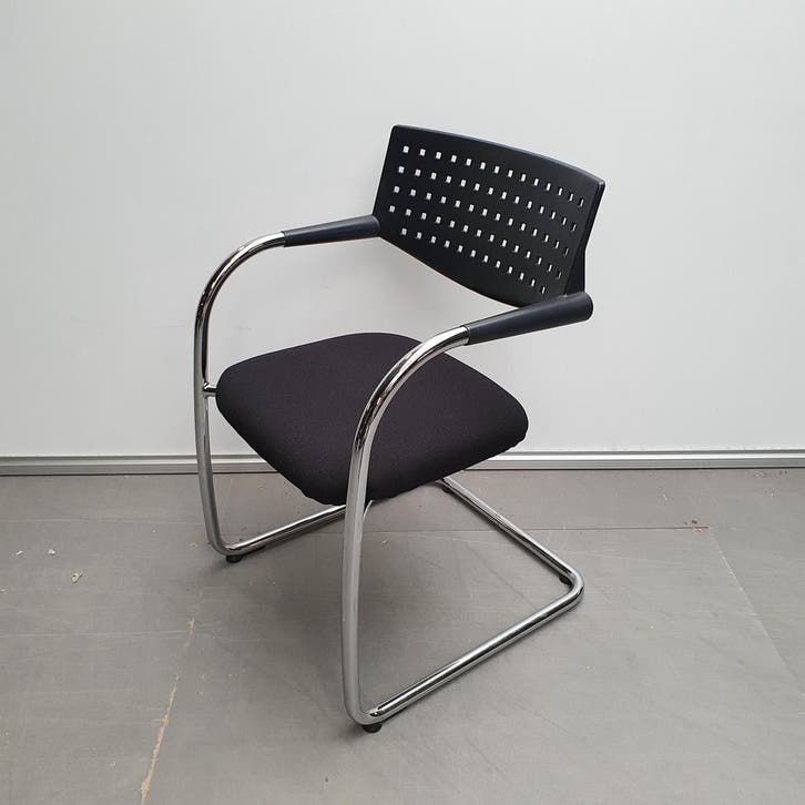 Vitra Visavis design vergaderstoel - nieuwe stof zwart (alle, Huis en Inrichting, Stoelen, Ophalen of Verzenden