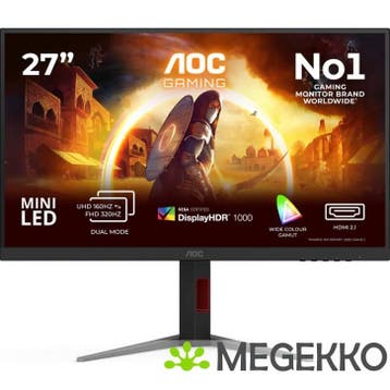 AOC G4 U27G4XM 27  4K 160Hz / FHD 320Hz MiniLED IPS Monitor, Verzenden, Nieuw, AOC