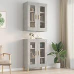 vidaXL Bovenkast 69,5x34x90 cm betongrijs, Verzenden, Nieuw, 50 tot 100 cm, Minder dan 100 cm