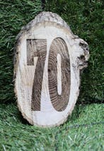 huisnummer op eikenhouten schijf, Verzenden, Nieuw