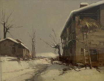 Umberto Levi (1930) - Nevicata, Antiek en Kunst