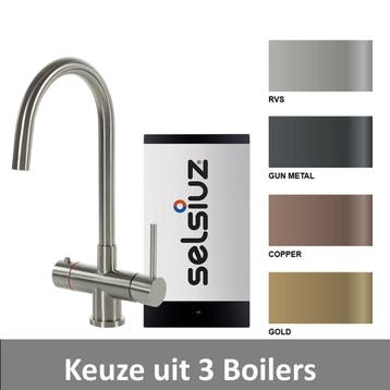 Kokendwaterkraan Selsiuz Steel Rond Inclusief Boiler (Keuze, Ophalen of Verzenden, Nieuw, Chroom, Kraan