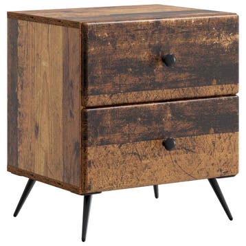 vidaXL Nachtkastje met lade Oud hout 43 x 34,5 x 47,5 cm, Minder dan 45 cm, Verzenden, Nieuw, Minder dan 55 cm