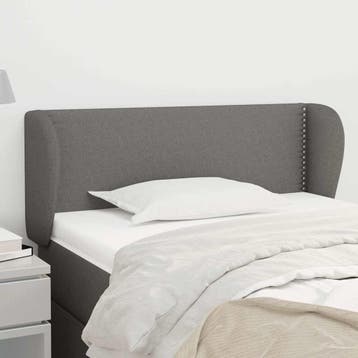 vidaXL Hoofdbord met randen 93x23x78/88 cm stof donkergrijs, Verzenden, Nieuw, Grijs, Stof