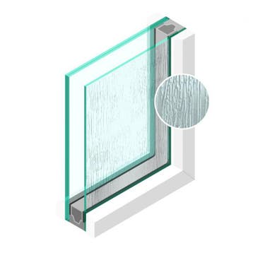 Dubbel glas Figuur Niagara blank 5mm - sp - 33.1, Doe-het-zelf en Verbouw, Glas en Ramen, Ophalen of Verzenden, Nieuw