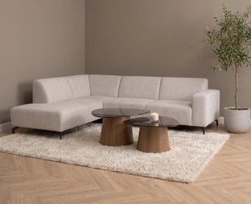 Hoekbank Milena Beige - Astra 3 – Ottomane links – 274x210, Ophalen of Verzenden, Nieuw