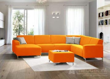 U-Bankstel Kerkdriel - u-banken - Oranje, Nieuw, 150 cm of meer, Stof, 200 tot 250 cm