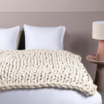 Grofgebreide verzwaringsdeken 5 kg - crème - 130 x 150 cm, Verzenden, Nieuw