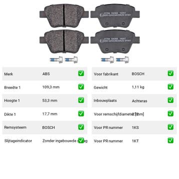 Remblokken Volkswagen Beetle 2.0 TDI Achteras - ABS Remblokk, Verzenden, Nieuw, Volkswagen