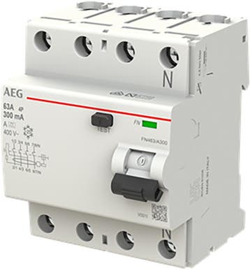Aardlekschakelaar 4P. 63A 300 mA, A type, Ophalen of Verzenden, Nieuw, Groepenkast
