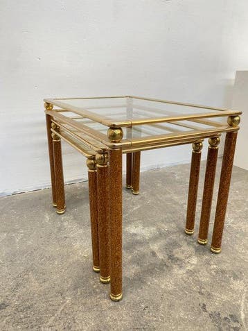 Salontafel - Verguld messing - Nestbare Tafels Italië, Huis en Inrichting, Nieuw