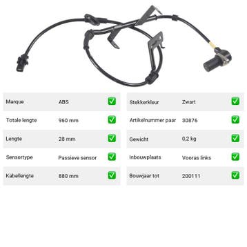 ABS-sensor Kia Magentis 2.0 (GD, MS) Van 2001-05 tot 2005-09, Verzenden, Nieuw, Kia