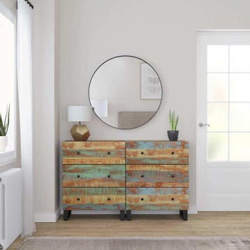 vidaXL Dressoirs 2 st 60x33x75 cm massief gerecycled hout, Huis en Inrichting, Verzenden, Nieuw, 50 tot 100 cm, 25 tot 50 cm